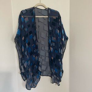 Unique Teal Blue Anthropologie Kimono